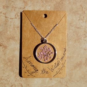 PINK QUEEN ANNE'S LACE NECKLACE